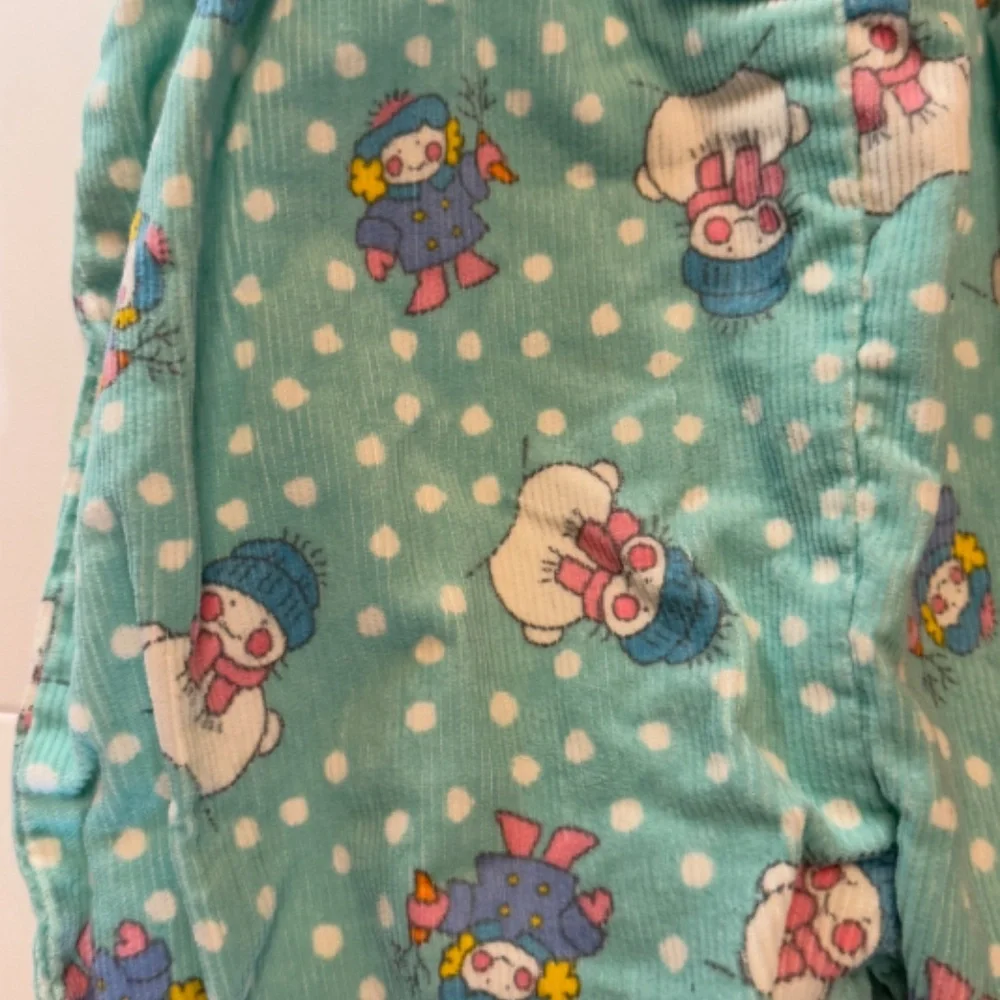 Vintage‎ Oshkosh B'Gosh Vestbak Footed Overalls Snowman Patterned Corduroy 6-9M